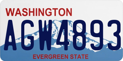 WA license plate AGW4893