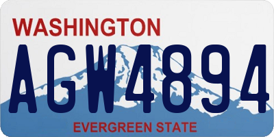 WA license plate AGW4894