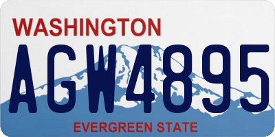 WA license plate AGW4895