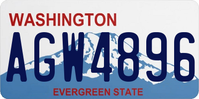 WA license plate AGW4896
