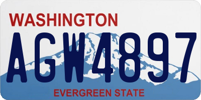 WA license plate AGW4897