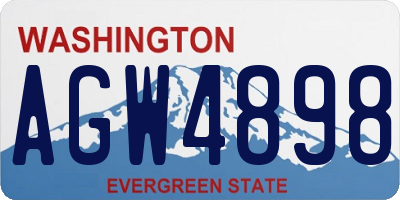 WA license plate AGW4898