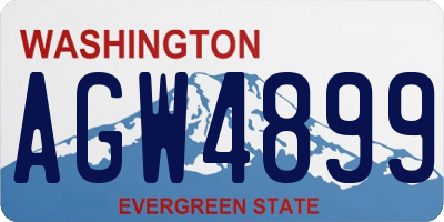 WA license plate AGW4899