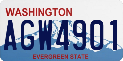 WA license plate AGW4901
