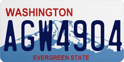 WA license plate AGW4904