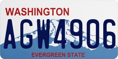 WA license plate AGW4906