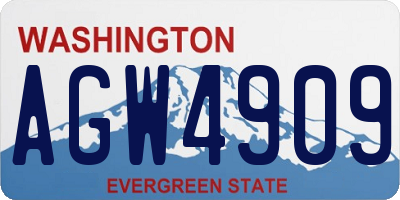 WA license plate AGW4909