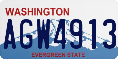 WA license plate AGW4913