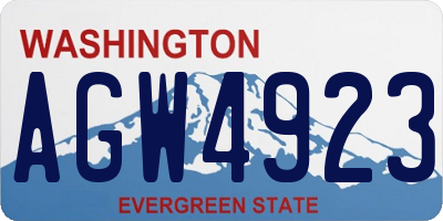 WA license plate AGW4923