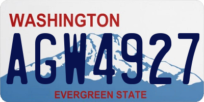 WA license plate AGW4927