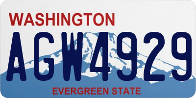 WA license plate AGW4929
