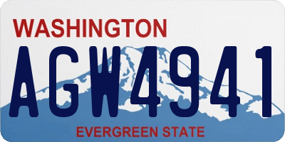 WA license plate AGW4941