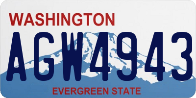 WA license plate AGW4943