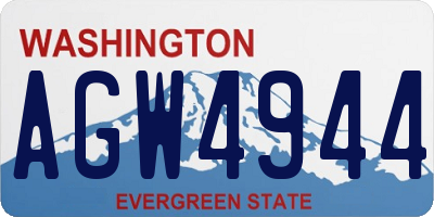 WA license plate AGW4944