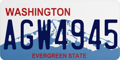 WA license plate AGW4945
