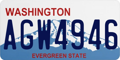 WA license plate AGW4946