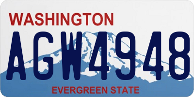 WA license plate AGW4948