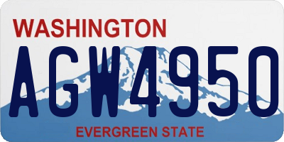 WA license plate AGW4950