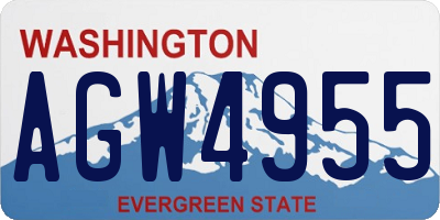 WA license plate AGW4955