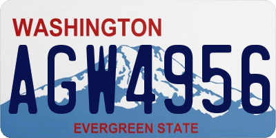 WA license plate AGW4956