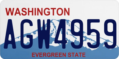 WA license plate AGW4959