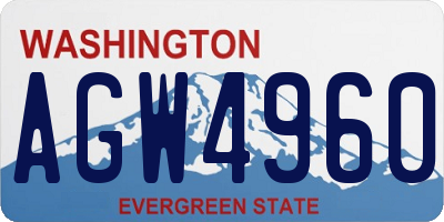 WA license plate AGW4960