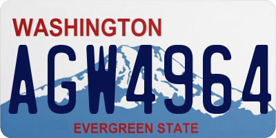 WA license plate AGW4964
