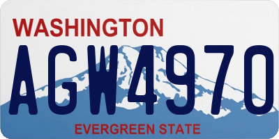 WA license plate AGW4970