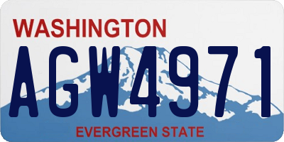WA license plate AGW4971