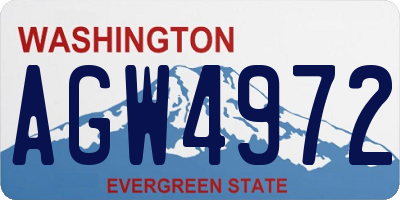 WA license plate AGW4972