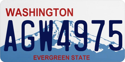 WA license plate AGW4975