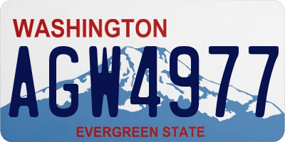 WA license plate AGW4977