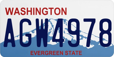 WA license plate AGW4978