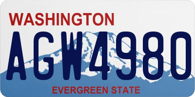 WA license plate AGW4980