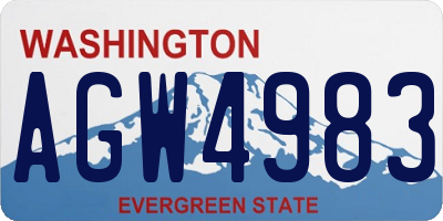 WA license plate AGW4983
