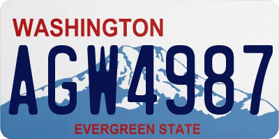 WA license plate AGW4987