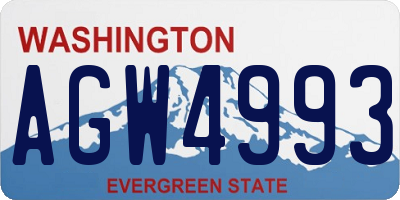 WA license plate AGW4993