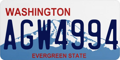 WA license plate AGW4994