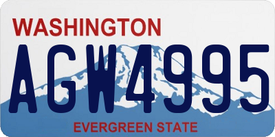 WA license plate AGW4995