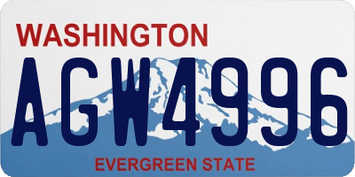 WA license plate AGW4996
