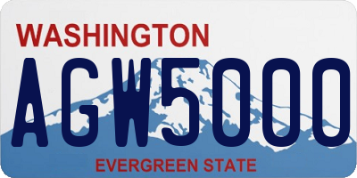 WA license plate AGW5000