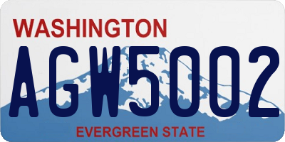 WA license plate AGW5002