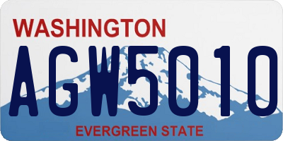 WA license plate AGW5010