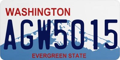 WA license plate AGW5015