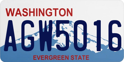 WA license plate AGW5016