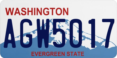 WA license plate AGW5017