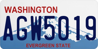 WA license plate AGW5019