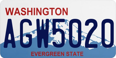 WA license plate AGW5020