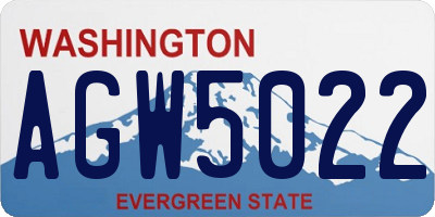 WA license plate AGW5022