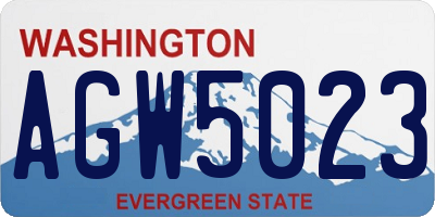 WA license plate AGW5023